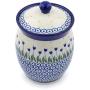 Polish Pottery 6?-inch Jar with Lid made by Ceramika Artystyczna (Water Tulip Theme) + Certificate of Authenticity