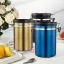 Contenant en Acier Inox pour Graines de Café – Joint Hermétique Noir Contenant en Acier Inox pour Graines de Café – Joint Hermétique Noir