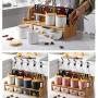 Multi-purpose Ceramic Spice Jar Set, Nordic Kitchen Condiment Jar Set With Seasoning Rack Wood Lids Spoon Household Spice Storage Canister-b