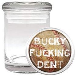 Bucky @#$%ing Dent Baseball Boston Medical Odorless Glass Jar