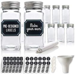 Certified Chef Set of 12 Spice Jars with 120 Spice Labels 24 Specialized Inserts and Stainless-Steel Lids