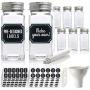 Certified Chef Set of 12 Spice Jars with 120 Spice Labels 24 Specialized Inserts and Stainless-Steel Lids