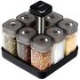 WANGLX ST Rotating Seasoning Bottle Set Food Storage Jar Modern Design Clear Glass Food Storage Jar Seal,Coffee,Spice Container and More, A