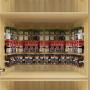 CAXXA 50 Spice Gripper Strip Clips Extra Support Spice Rack Dispenser Cabinet Kitchen Holder Storage | 10 Strips Holds 50 Spice Jars, 5 Black and 5 White Strips