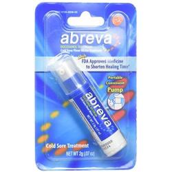 Abreva Cold Sore/Fever Blister Treatment, Pump 0.07 oz (2 g) (Abreva Pump)