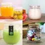 Syntic 40 Pcs 7 oz (225ML) Glass Jars, Yogurt Jars with PE Lids and Cork Lids, Clear Pudding Jars Ideal for Jam, Honey, Spices,Mousse, DIY and Art