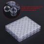 Small Clear Container Jars, 30pcs Clear Plastic Jewelry Bead Storage Transparent Small Round Container Jars with Rectangle Box