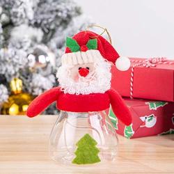 Christmas Candy Jar, Mini Food Storage Container Christmas Santa Claus Snowman Reindeer Clear Plastic Candy Jar Gift Bottle Holder Xmas Party Decorations (8.3x7.3x16 cm, Santa Claus)