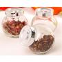 HEHGU Glass Storage Bottles Containers Dispensers Jars for Sugar Honey Scented Tea Food Canisters with Leak-proof Lids, 2 PCS