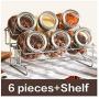 1Pcs 1 Pcs 180Ml Glass Sealed Cans/Food Storage Jar Spice Teas Beans Candy Preservation Bottle Storage Tool,6Pcs and Shelf