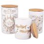 Harry Potter Marauders Map Porcelain 3 Piece Canister Set - Three Sizes with Gold Marauders Map Design