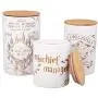 Harry Potter Marauders Map Porcelain 3 Piece Canister Set - Three Sizes with Gold Marauders Map Design