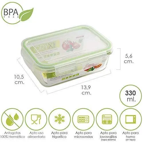 Conteneur de Stockage ORYX, 330 mL, Vert, 10 x 14 x 6 cm Conteneur de Stockage ORYX, 330 mL, Vert, 10 x 14 x 6 cm