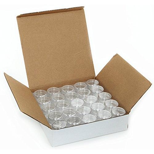 50 Empty, Clear, 3 Gram Plastic Pot Jars, Cosmetic Containers, with Lids. (3 Gram - 50pk, Clear)