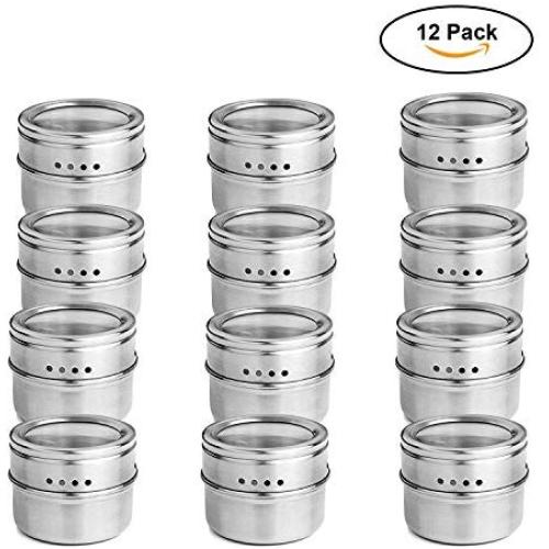 | Storage Bottles & Jars | 12pcs/set Clear Lid Magnetic Spice Tin Jar Stainless Steel Spice Sauce Storage Container Jars Kitchen Condiment Holder Houseware | by HUDITOOLS | 1 PCs