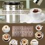 Secura Coffee Canister, Airtight Stainless Steel Storage Containers for Coffee Tea Food with Scoop, Powder Shaker, 4 Extra Valves and 16 Stencils