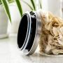 Sizikato Clear Borosilicate Glass Food Storage Jar with Stainless Steel Sealed Lid.