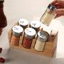Seasoning Storage Box Storage Rack Household Space Ash Imported Solid Wood Seasoning Jar Seasoning Box Salt Tank Condiment bottles (Color : 6pcs)