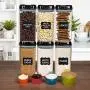 Shazo Airtight Food Storage Container (Set of 6) - BONUS Measuring Cups & Spoons Set - Labels & Marker - Durable Plastic - BPA Free - Clear Plastic w/Lids - Air Tight Snacks Pantry & Kitchen Container Shazo Airtight Food Storage Container (Set of 6) - BONUS Measuring Cups & Spoons Set - Labels & Marker - Durable Plastic - BPA Free - Clear Plastic w/Lids - Air Tight Snacks Pantry & Kitchen Container