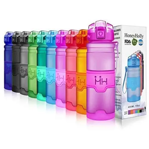 HoneyHolly Portable Sports Water Bottle-Leak Proof Kids Water Bottle Reusable Container,One Click Flip Cap14/17/24/26/32/50Ounce,for Outdoor/Camping/Running/Gym,Non Toxic,BPA-Free Tritan Plastic