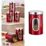 TOPBATHY Stainless Steel Food Storage Jar with Airtight Seal Bamboo Lid/Airtight Food Storage Containers,for Serving Tea, Coffee, Spice and More(11 x 11 x 16.5cm??‰