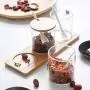 TNKML Glass Seasoning Jar Set Of 3 Creative Kitchen Storage Bottles Glass Seasoning Jar Set Glass Jar Salt Shaker Sugar Bowl With Wooden Lid Spice Container
