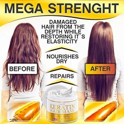 Keratin Hair Mask - Repairs Dry & Damaged Hair - Professional Keratin Hair Treatment with Avocado Oil - Aloe Vera - Vitamin E - Made in USA - Effective Keratin Complex - Anti Frizz