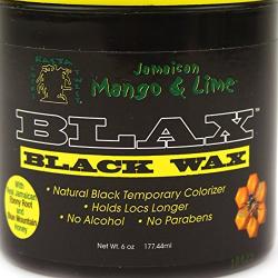 Jamaican Mango & Lime Blax Black Wax 6oz - dreadlock holder wax and Colorizer - Parabens & alcohol Free dread waxing natural cream - Non sticky & good smell for locks