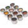 12 pcs/set Clear Lid Magnetic Spice Tin Jar Stainless Steel Spice Sauce Storage Container Jars Kitchen Condiment Holder Houseware