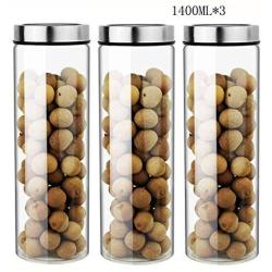 Glass Sealed Jars, Kitchen Household Grain Storage Tanks, Storage Of Spices/Coffee Beans/Oatmeal/Pasta