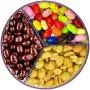 Handy Gourmet Triple Candy Machine - Store & Organize 3 Unique Snacks -360 Degree Spin (Blue)
