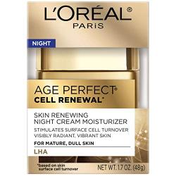 Face Moisturizer, LOreal Paris Age Perfect Cell Renewal Skin Renewing Night Cream Moisturizer with Salicylic Acid, Stimulates Surface Cell Turnover for Visibly Radiant Skin, 1.7 oz.