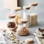 Danmu 5Pcs a Set Lead Free Borosilicate Glass Storage Jars Kitchen Jars Food Storage Jars with Airtight Bamboo Lids, Kitchen Storage Containers, 6oz 8.5oz 10oz 12.8oz 17oz Danmu 5Pcs a Set Lead Free Borosilicate Glass Storage Jars Kitchen Jars Food Storage Jars with Airtight Bamboo Lids, Kitchen Storage Containers, 6oz 8.5oz 10oz 12.8oz 17oz