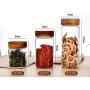 Glass Storage Jar Airtight Grain Cereal Storage Containers Storage Tank with Airtight Bamboo Lid for Tea, Coffee, Honey,Candy,etc (Size : 335ml)