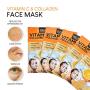 AZURE Vitamin C & Collagen Moisturizing Sheet Face Mask - Reduces Signs of Aging | Deeply Moisturizing & Firming | Improves Elasticity | Made in Korea - 5 Pack