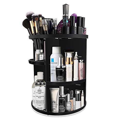 Makeup Organizer, KABB 360-Degree Rotating Adjustable 7 Layers Multi-Function Cosmetic Storage Box with Top Tray, Compact Size with Large Capacity