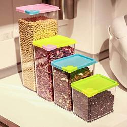 CANAFA Transparent ABS/PP Rice Dispenser Food Storage Box Dry Dried Food Storage Box Container Box