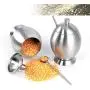 Seasoning Pot, Maserfaliw Egg Shape Stainless Steel Sugar Spice Seasoning Jar Pot Container with Spoon - Silver, Recyclable, Suitable For Holiday Gifts In The Outing and Indoors. Seasoning Pot, Maserfaliw Egg Shape Stainless Steel Sugar Spice Seasoning Jar Pot Container with Spoon - Silver, Recyclable, Suitable For Holiday Gifts In The Outing and Indoors.