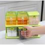 CSPFAIRY 6 Squares Double Layer Spice Box Jars Seal Multifunction Seasoning Box Outdoor Camping Split Type Seasoning Tank Combination