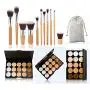 Kit de Maquillage Pure Vie 15 Couleurs : Crème Contouring et Highlighting, Correcteur Caméléon + Poudre Fond de Teint, Correcteur et 11 Pinceaux de Maquillage. Kit de Maquillage Pure Vie 15 Couleurs : Crème Contouring et Highlighting, Correcteur Caméléon + Poudre Fond de Teint, Correcteur et 11 Pinceaux de Maquillage.