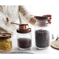 WH- Sealed Glass Jars Kitchen Snack Fresh Coffee Beans Tea Powder Grains Accommodated Classified Storage Tanks Of Various Sizes (Size : 400ML)