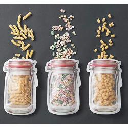 Box Storage Box - Wholesale Mason Jar Shaped Food Container Plastic Bag Clear Bottle Modeling Zippers Storage Snacks - Es