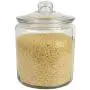 Home Basics GJ45549 Kno Renaissance Collection Large Glass Jar Round Container with Easy Grab Knob Handles (Clear) for Kitchen, Bathroom, Laundry, Craft, Office