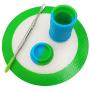 SZBS A Set Silicone Container Round Mat 11ml drum-shape Container Wax Oil Container Concentrate Storage Container Wax Silicone Jar With a Metal Rod (Green, 1)