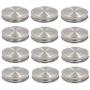 Stainless Steel Mason Jar Lids, Storage Caps with Silicone Seals for Wide Mouth Size Jars, Polished Surface, Reusable and Leak Proof, Pack of 12