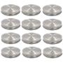 Stainless Steel Mason Jar Lids, Storage Caps with Silicone Seals for Wide Mouth Size Jars, Polished Surface, Reusable and Leak Proof, Pack of 12