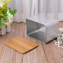 Milue Tinplate Storage Box Case Organizer With Bamboo Lid For Money Coin Candy Key (Large)