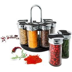 Vin Bouquet FIH 381 8 Jars Spice Carousel, Transparent