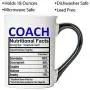 Cottage Creek Coach Mug Groß, 473 ml Keramik Coach Kaffeetasse / Coaching Geschenke – Lebensmittel-Etikett Coach Tasse Coach Geschenke [Weiß]