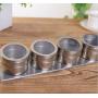 4 pcs.Magnetic Spice Jars Tin Stainless Steel Storage Container Clear Lid